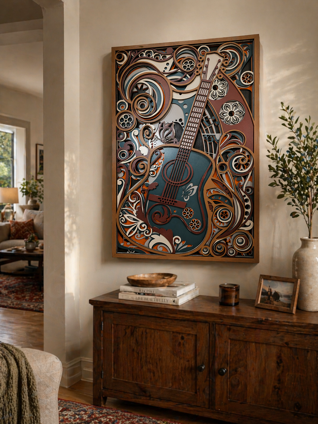 🎶 Just Released: Our New Acoustic Guitar Art Piece 🎶