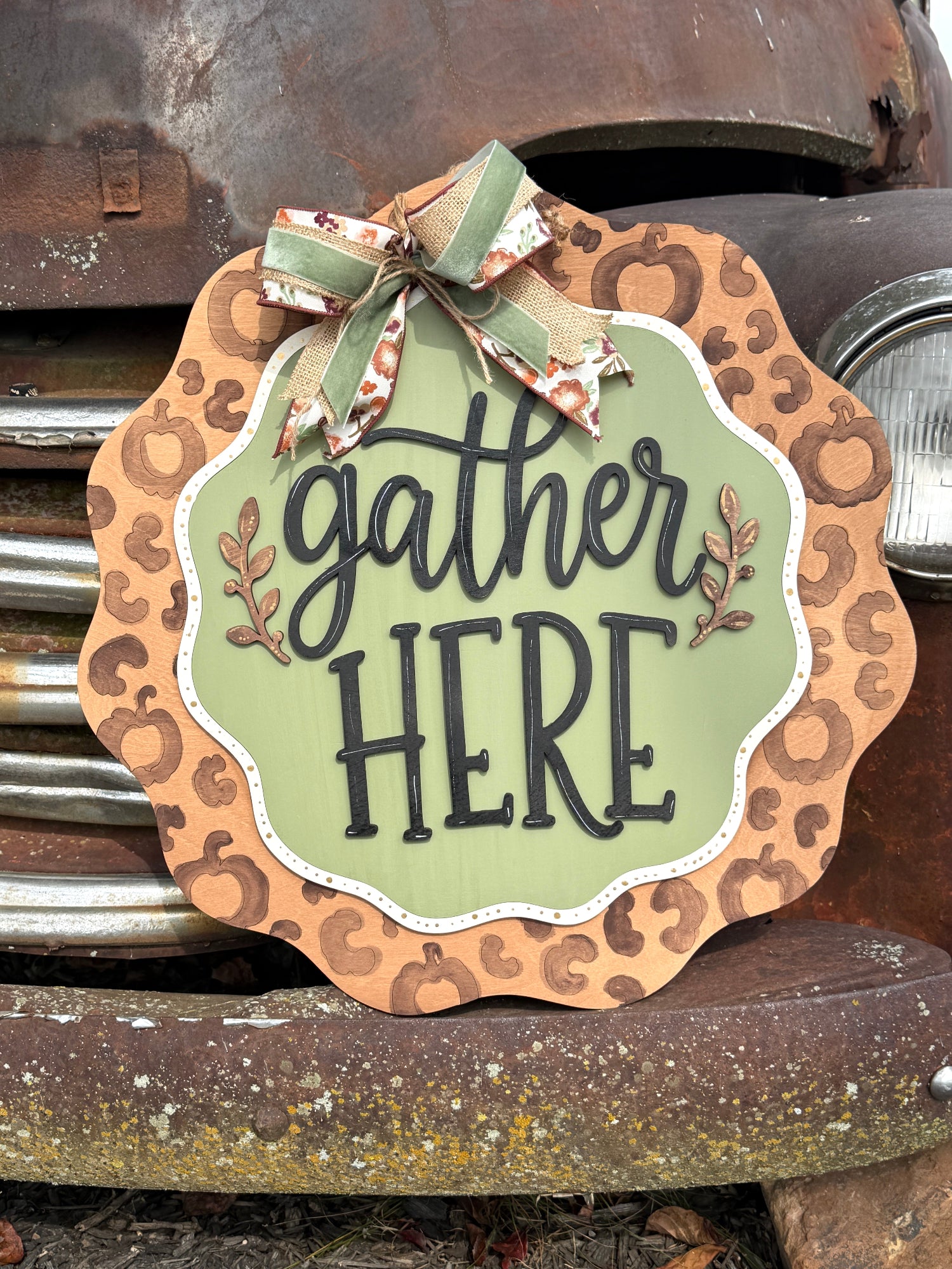 Gather Here – Laser Cut Wood Sign