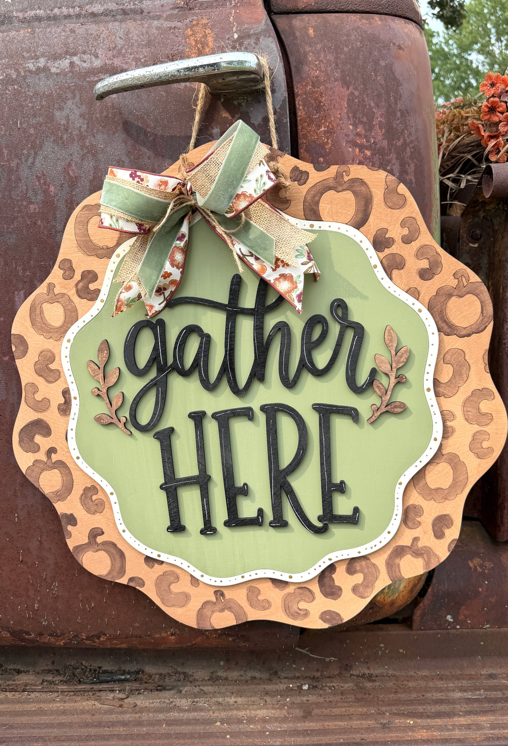 Gather Here – Laser Cut Wood Sign