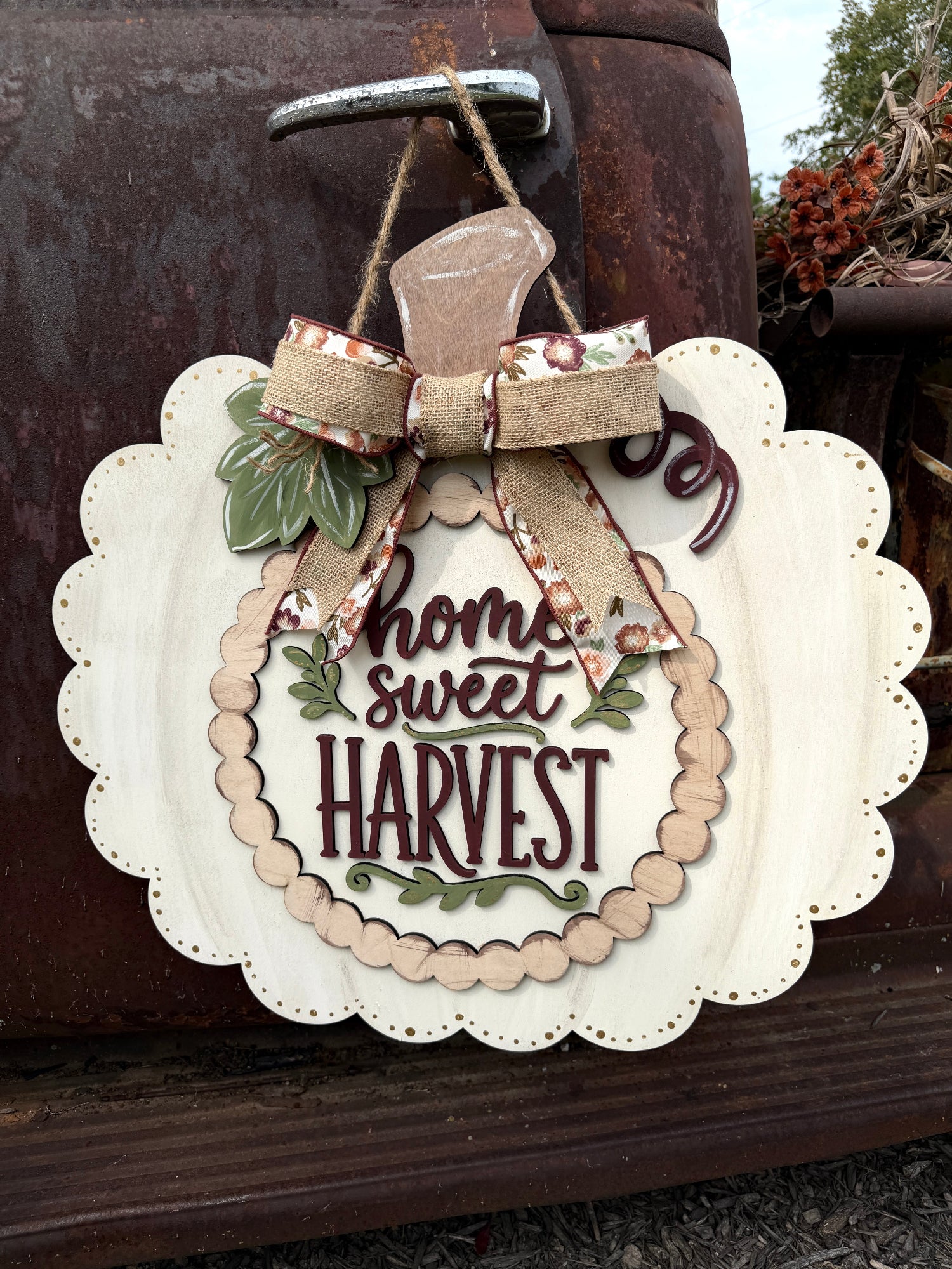 Home Sweet Harvest – Laser Cut Wood Pumpkin Sign
