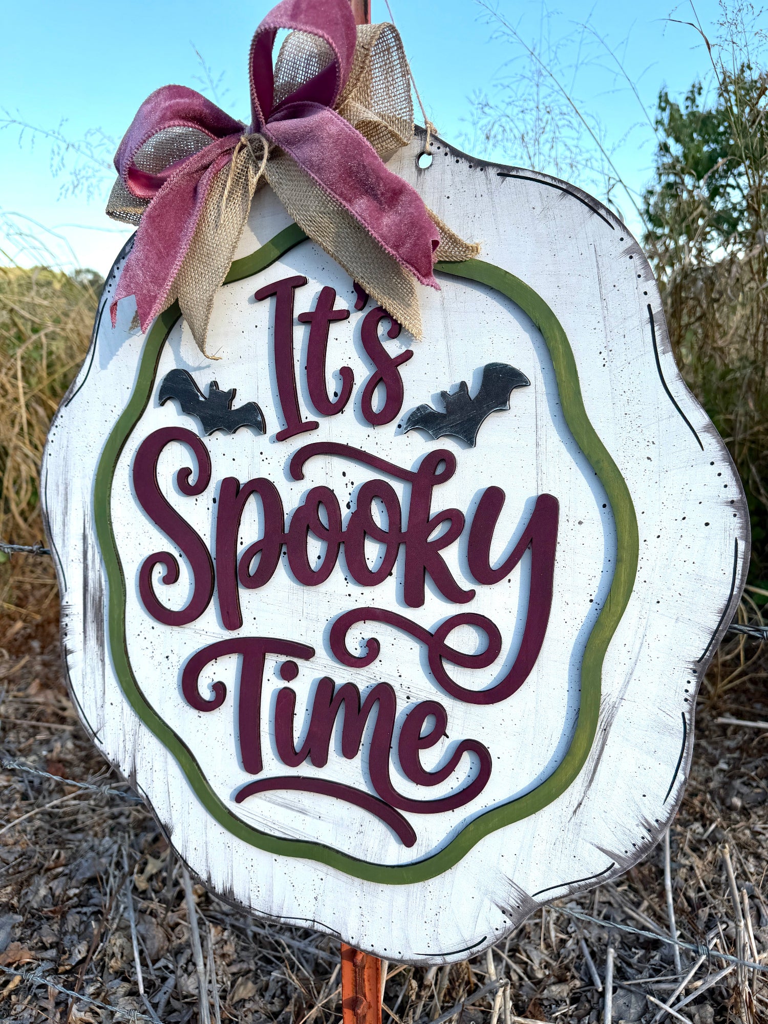 It's Spooky Time Door Hanger | Laser Cut Wood Halloween Sign