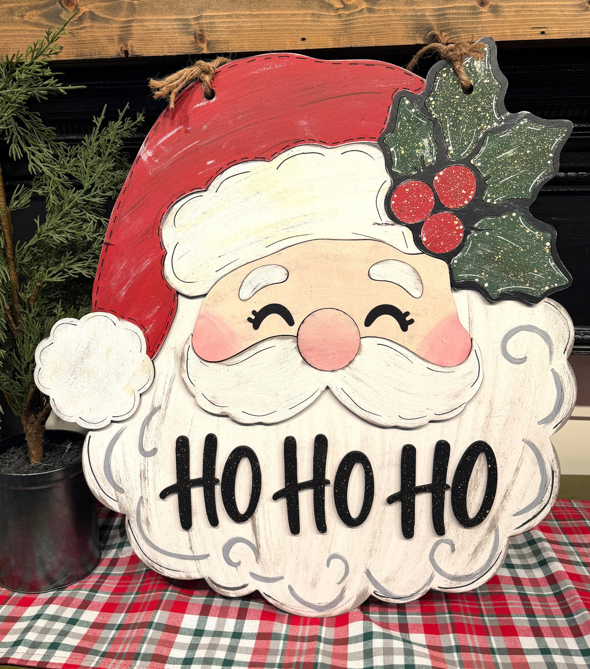 Santa Ho Ho Ho Christmas Wood Sign