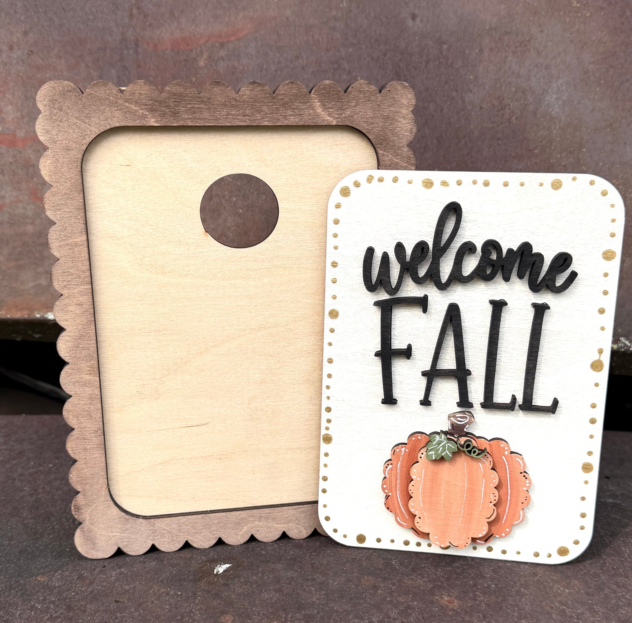 Welcome Fall – Interchangeable Laser Cut Wood Sign Set