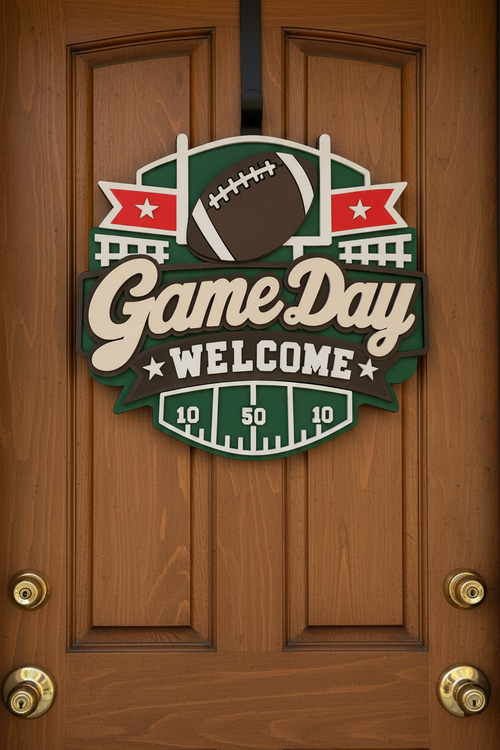 3D Football Game Day Welcome Sign | Team Colors or DIY Blank
