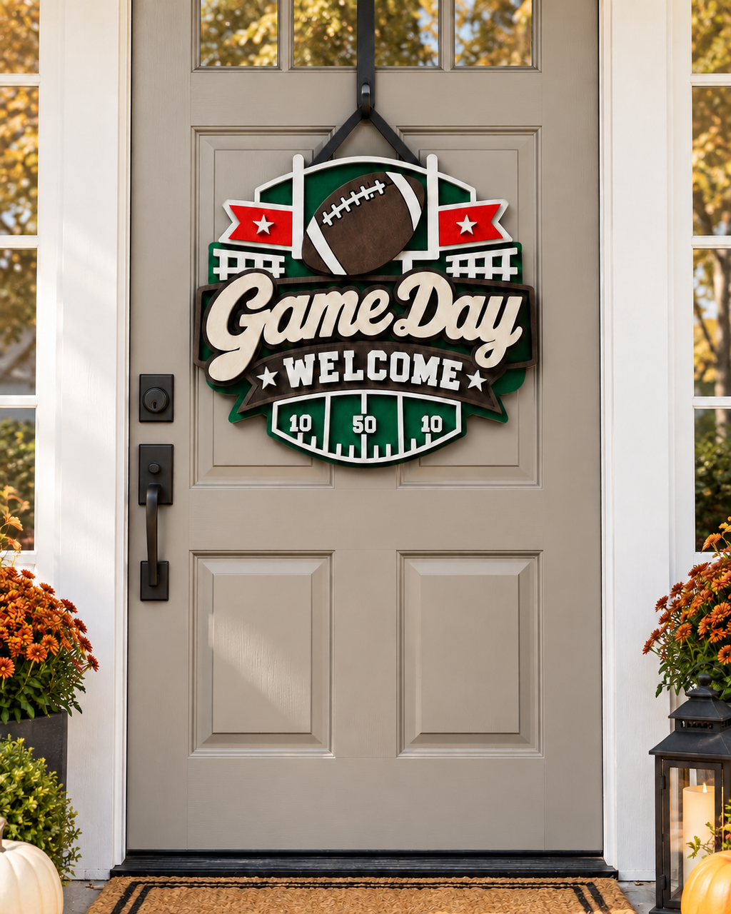 3D Football Game Day Welcome Sign | Team Colors or DIY Blank