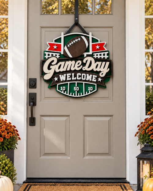 3D Football Game Day Welcome Sign | Team Colors or DIY Blank