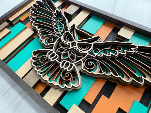 3D Layered Owl Wood Wall Art | Nature Inspired Decor