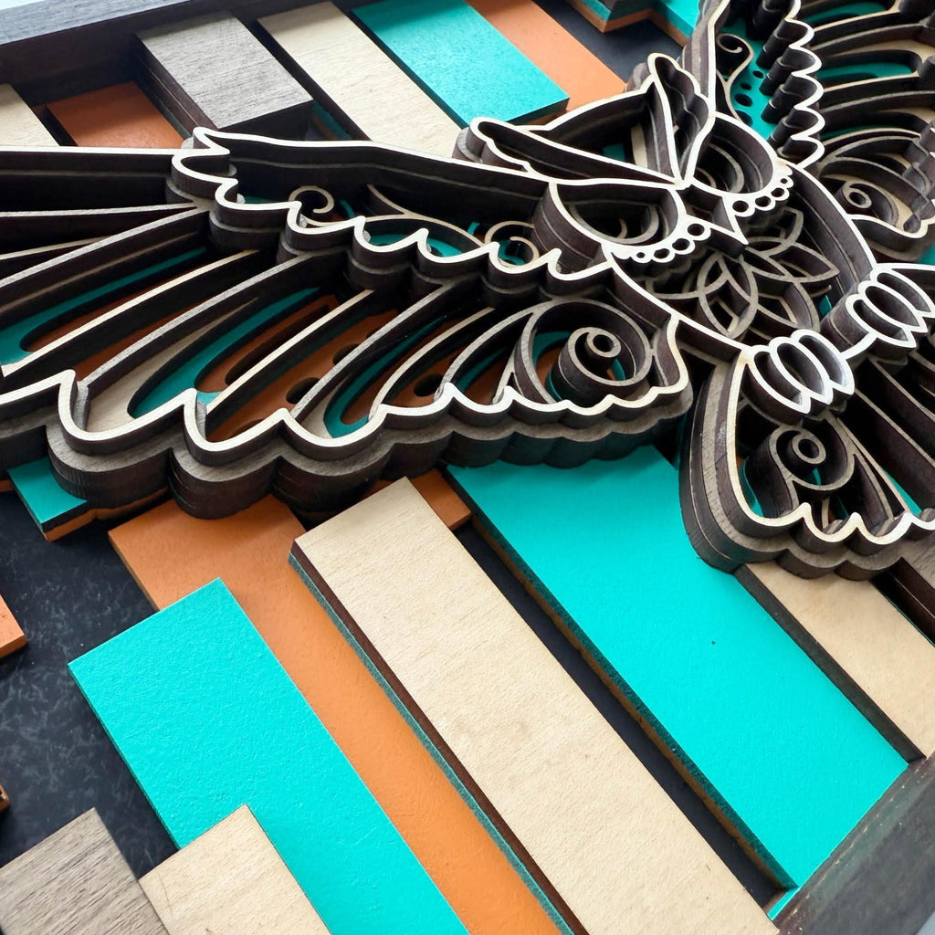 3D Layered Owl Wood Wall Art | Nature Inspired Decor