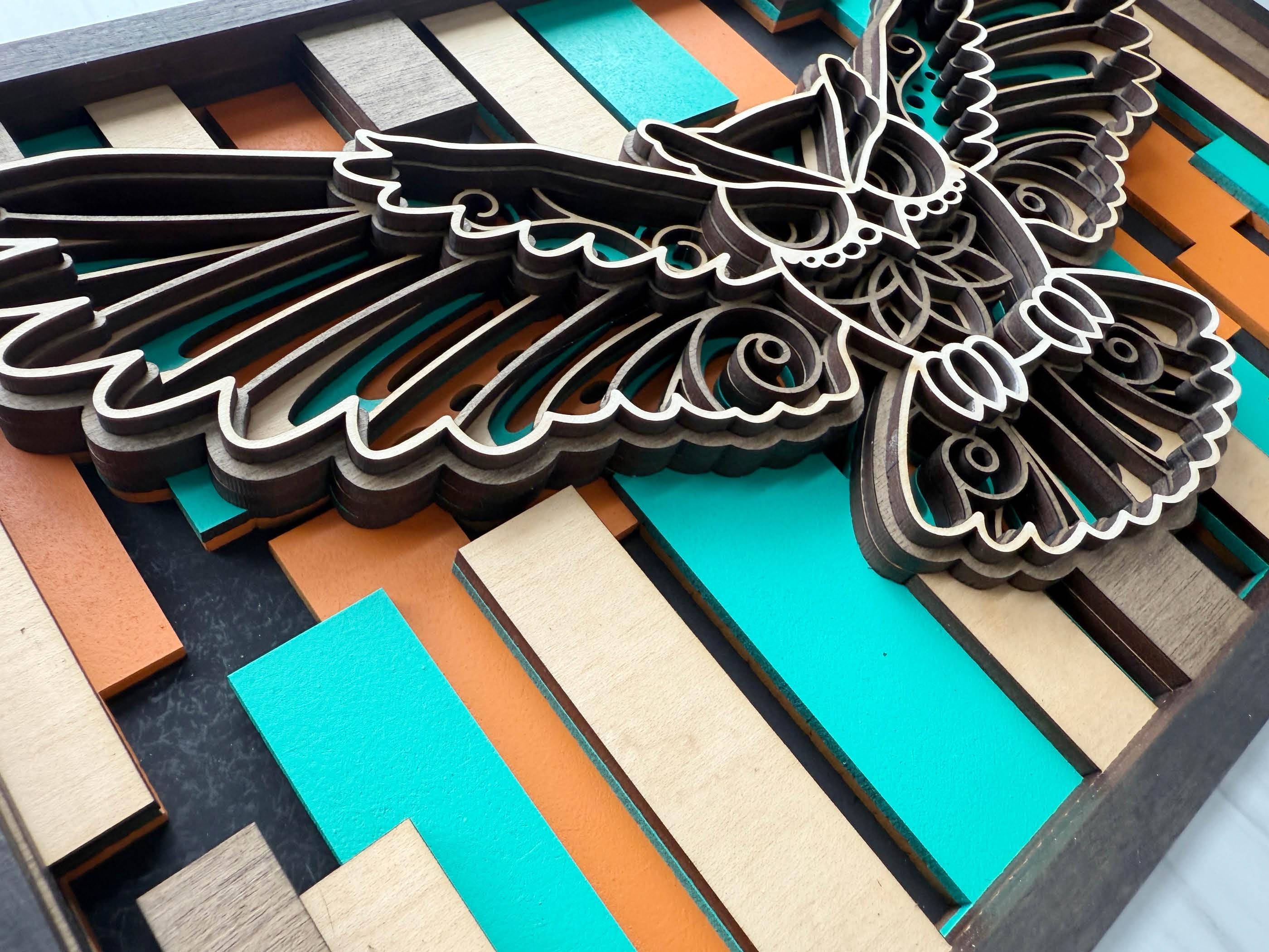 3D Layered Owl Wood Wall Art | Nature Inspired Decor