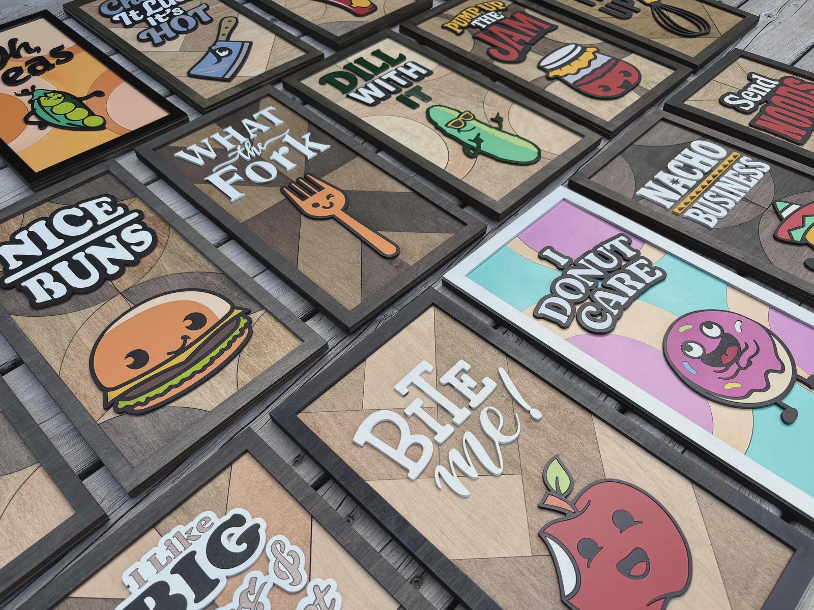 Kitchen Sign "Nacho Business" 3D Layered Wood Wall Art – Laser Cut Decor