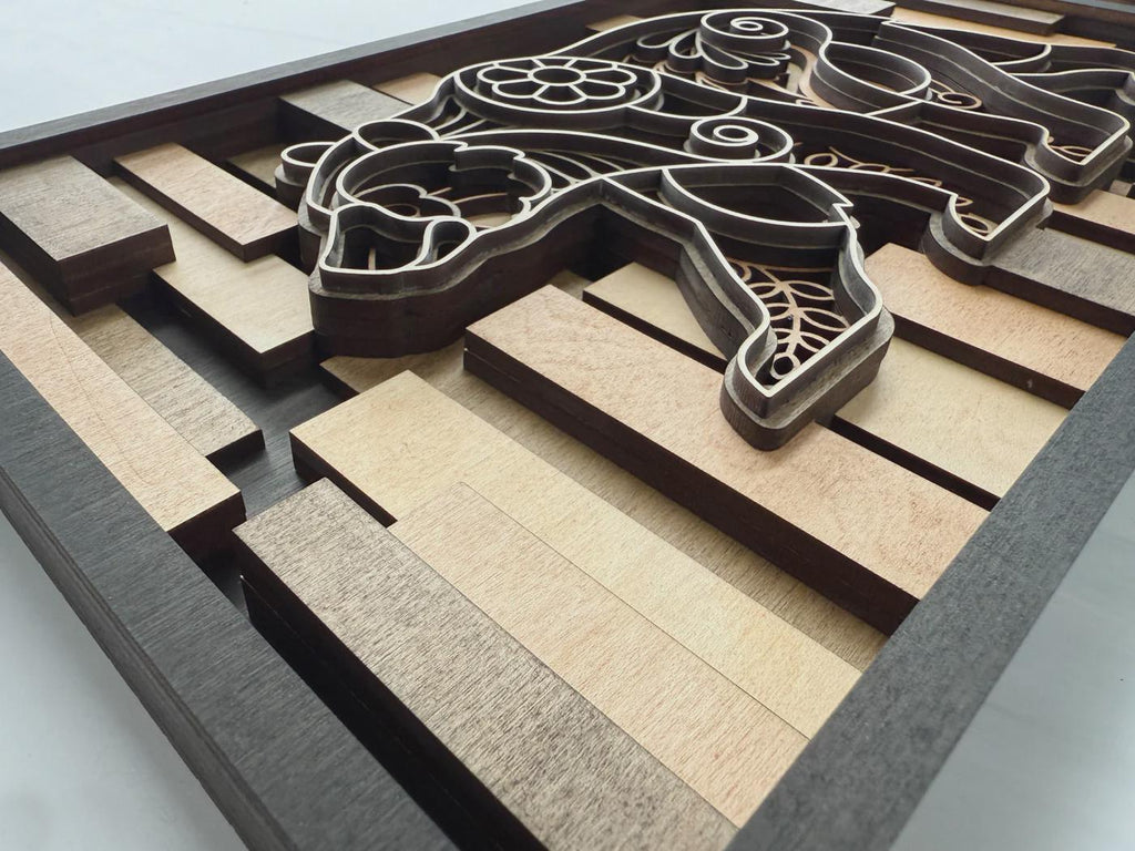 Bear Wall Art | 3D Layered Laser Cut Wood Decor | Rustic Cabin Handmade USA