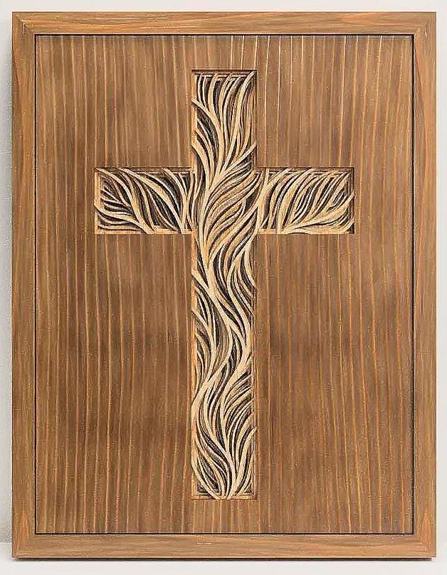 Wooden Cross Wall Art | Layered Christian Decor | Handmade Laser Cut Wood Sign