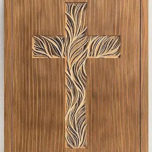 Layered Wooden Cross Wall Art – Handmade Christian Decor | Framed Laser Cut Cross | Faith Gift